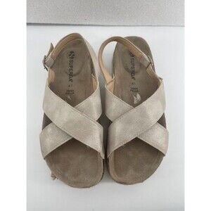 Superga Size 41 Women's Gold Sandals Vera Pelle Espadrilles Platform